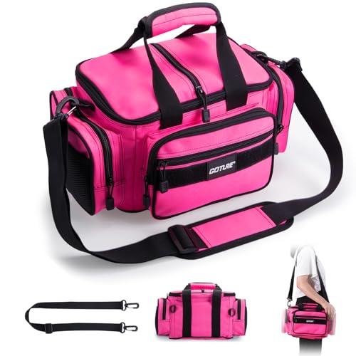 Goture Fishing Tackle Bag 600D WaterResistant Soft Side Crossbody Sling Bag for WomenSmall Gear Storage Tactical Bags for Saltwater FreshwaterFits 3 3600 Tackle BoxesNot Included - Image 1