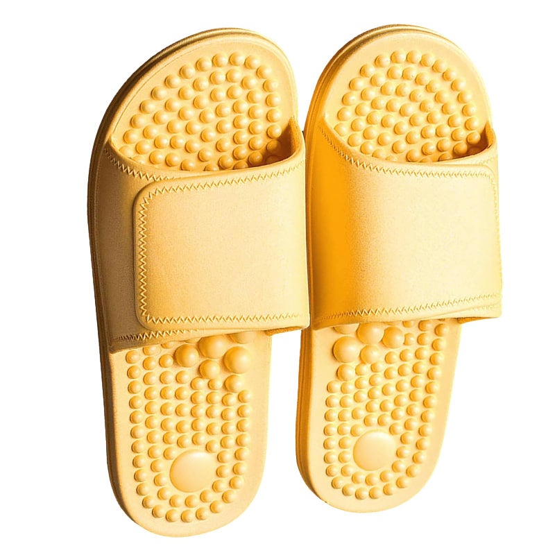 SvaTao Health Foot Massage Slippers Acupressure Point Care Magnet Therapy Promoting Blood Circulation Myofascial Release Trigger Point Acupuncture Relaxation Gifts for Parents(Yellow,6.5-7) - Image 1