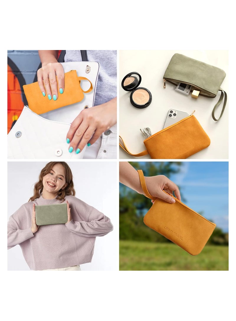 Cosmetic Bag Organiser, Small Makeup Bag, for Purse PU Leather Mini Cosmetic Bags, Waterproof Zipper Handbag, Travel Make up Pouch, with Compartments Versatile Storage Pouches (2 PCS) - Image 4