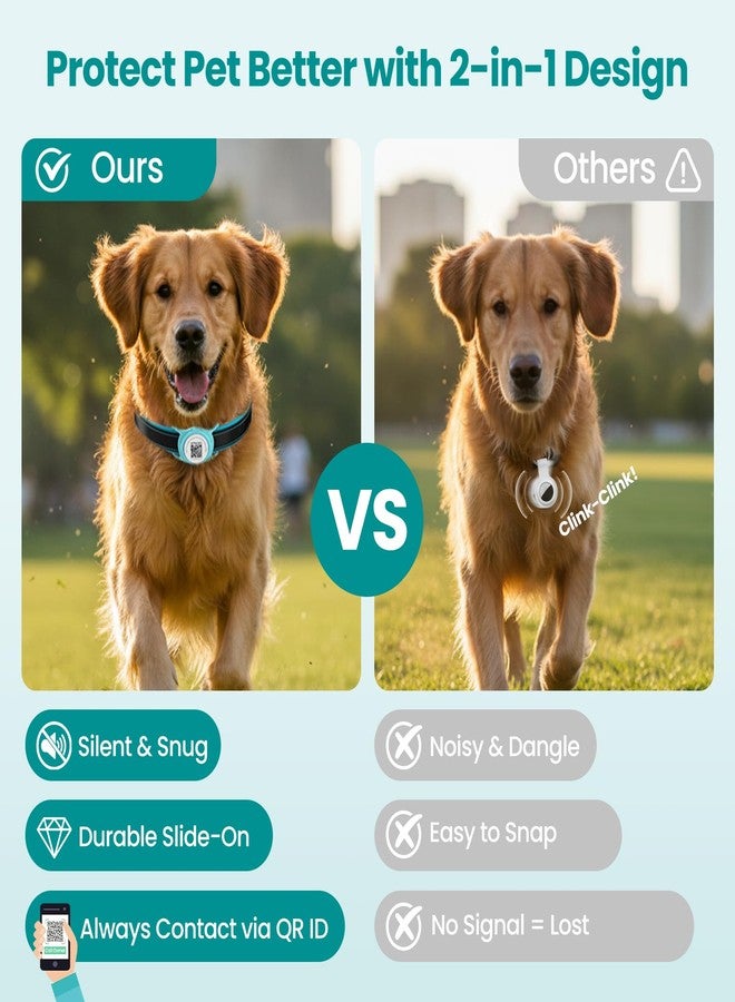 PawView for AirTag Holder Dog Collar, Smart QR Code Holder for Cats and Dogs, for AirTag Protective Cases - Scan Alert, Instant Location, Pet Online Profile, Contacts Info (1Pack,Robin's Egg Blue) - Image 3