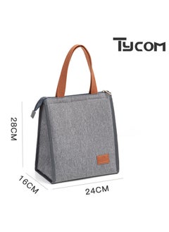 TYCOM Insulated Lunch Bag Lunch Box Large Cooler Tote Bag for Men Women and Children Double Deck Cooler for Office and Picnic B-8016-1 Grey.  - Image 2