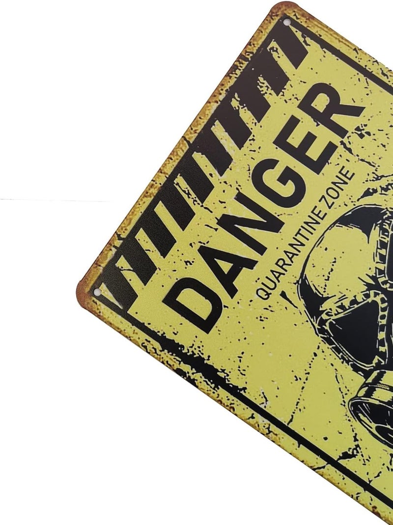 ERLOOD ERLOOD Danger Quarantine Zone Vintage Home Garage Decor Tin Signs Retro Metal Wall Poster 8 x 12 - Image 2