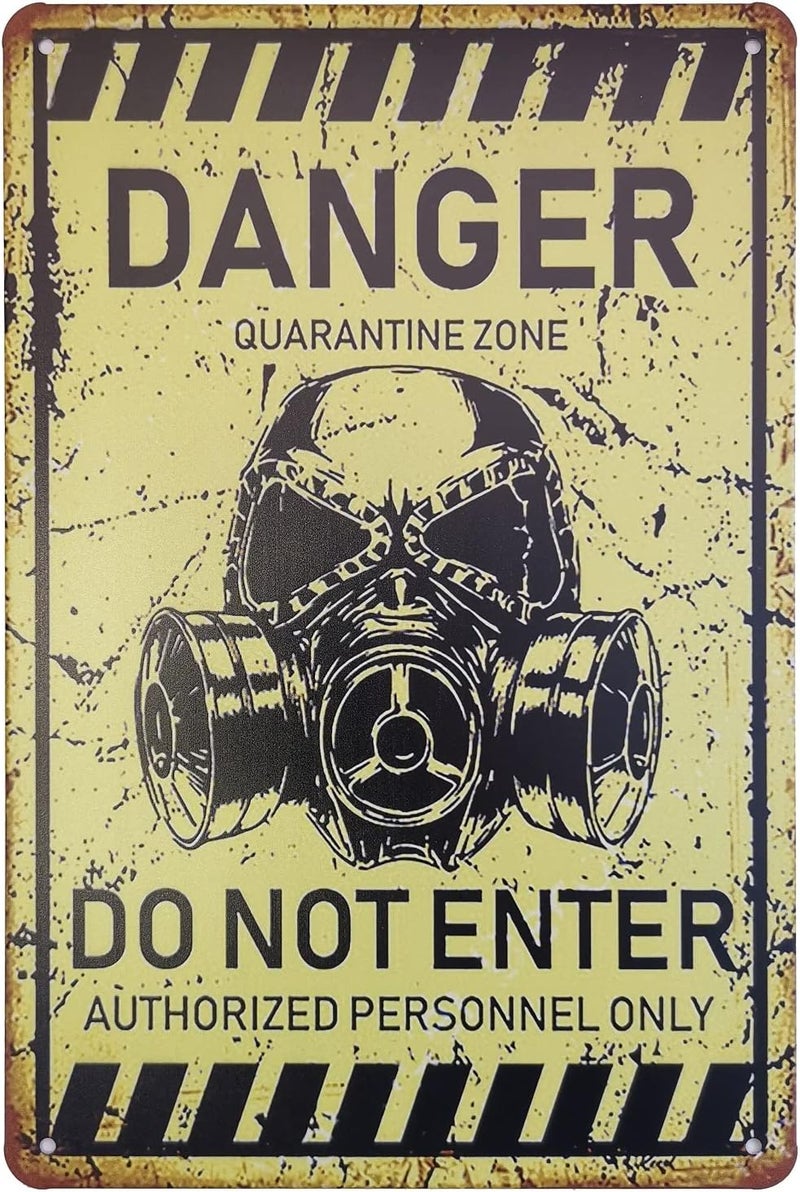 ERLOOD ERLOOD Danger Quarantine Zone Vintage Home Garage Decor Tin Signs Retro Metal Wall Poster 8 x 12 - Image 1