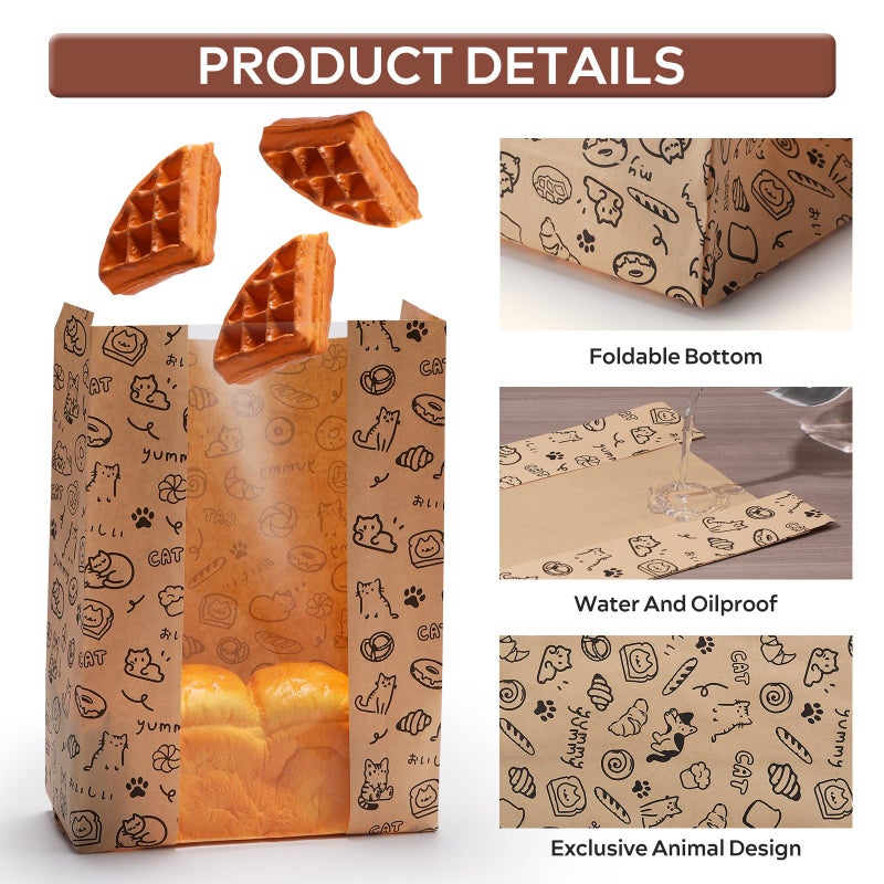 betkou 24PCS Paper Bread Bags for Homemade Bread and Sourdough, Clear Window Bakery Bags for Storage and Gifting, 50% Thicker Kraft Material, Includes Sealing Stickers - Image 3