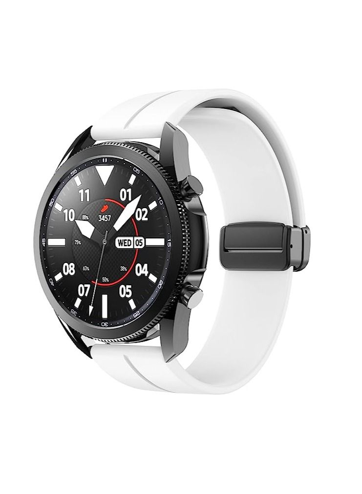 22mm Silicone Strap With Magnetic Folding Buckle For GT2 46 - GT3 46 - GT2 Pro - GT2E -White - Image 4