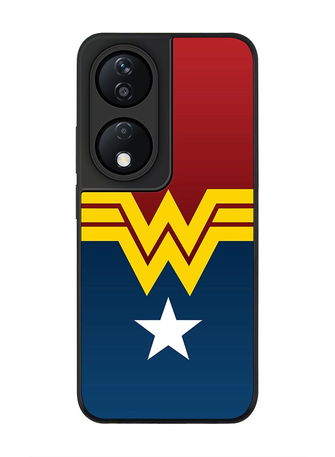 Stylizedd Rugged Black Edge Case for Honor X7b, Slim fit Soft Case Flexible Rubber Edges Anti Drop TPU Gel Thin Cover -  Wonder Woman  - Image 1