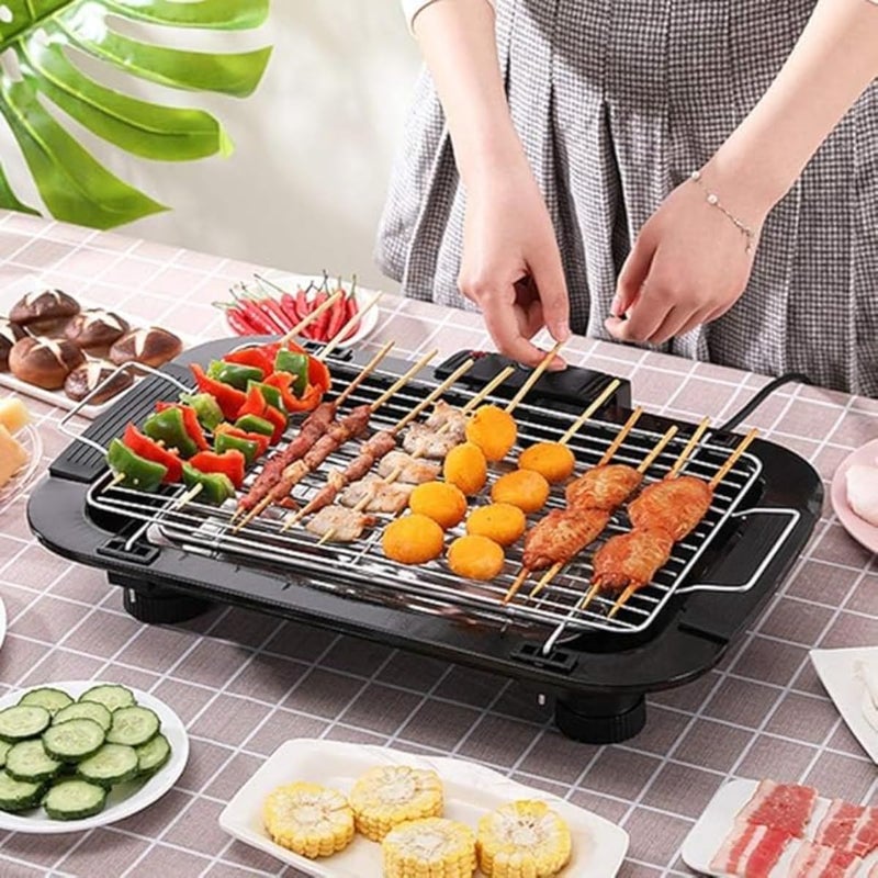 ZAMZIN 2000W Electric Barbecue Grill – Smokeless Indoor & Outdoor Health Grill with Adjustable Thermostat Control, Overheat Protection, Non-Stick Plate, Removable Drip Tray, Portable Tabletop BBQ for Picnics, Camping, Patio, Parties & Beach Cooking - Image 2