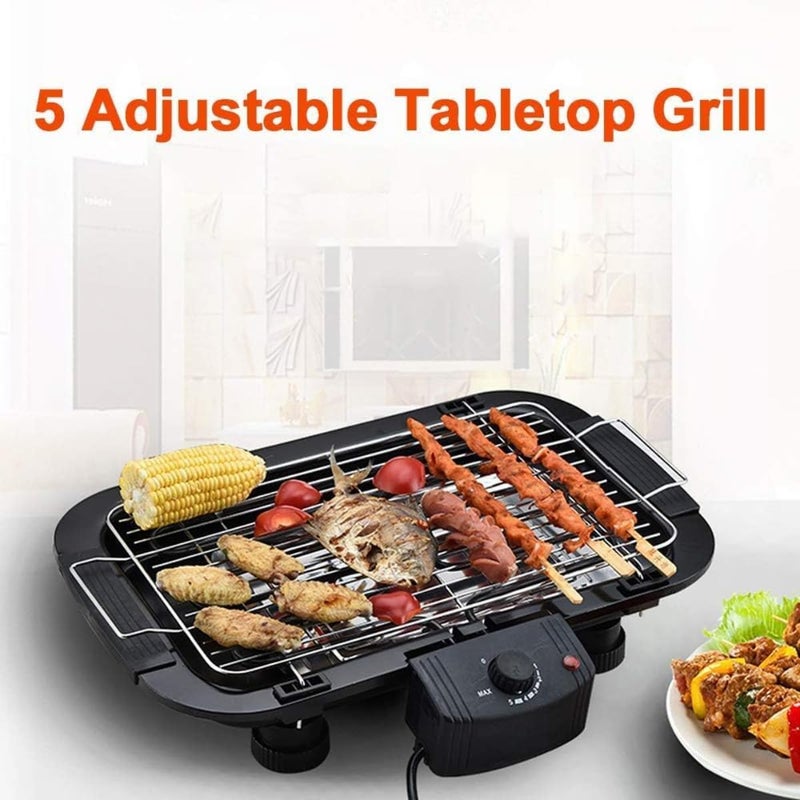 ZAMZIN 2000W Electric Barbecue Grill – Smokeless Indoor & Outdoor Health Grill with Adjustable Thermostat Control, Overheat Protection, Non-Stick Plate, Removable Drip Tray, Portable Tabletop BBQ for Picnics, Camping, Patio, Parties & Beach Cooking - Image 4