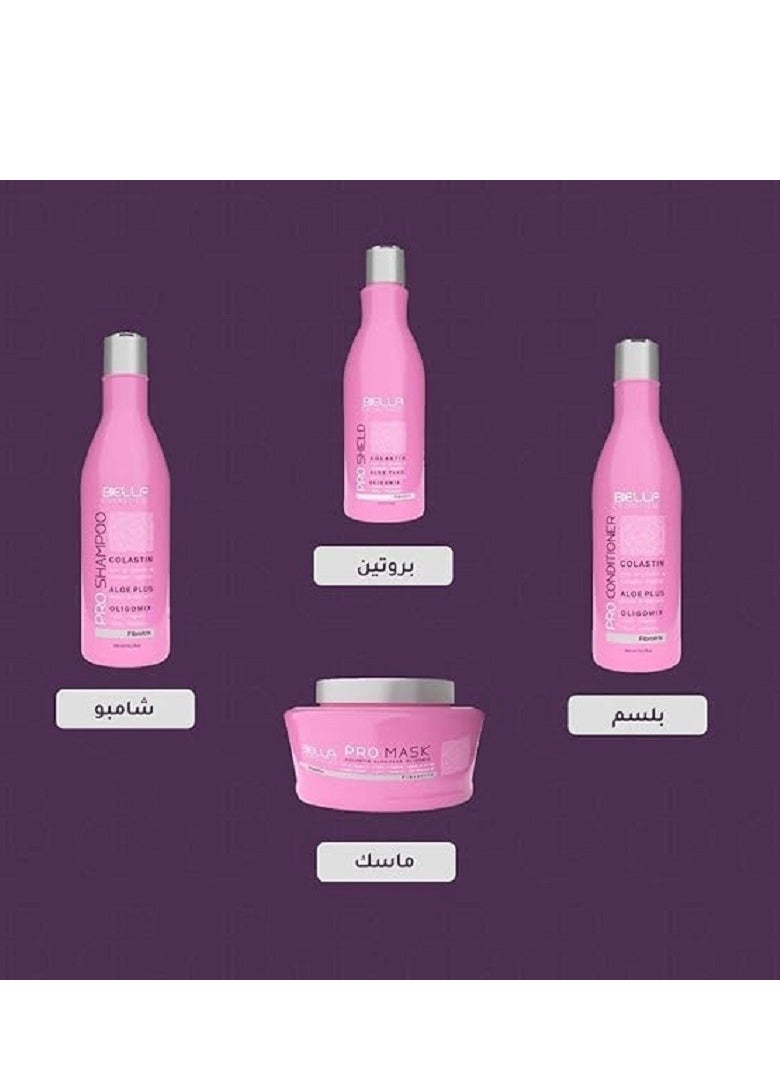 An advanced hair care kit that includes proteins extracted from natural ingredients that deeply nourish the hair, making its strands have the required strength and elasticity.