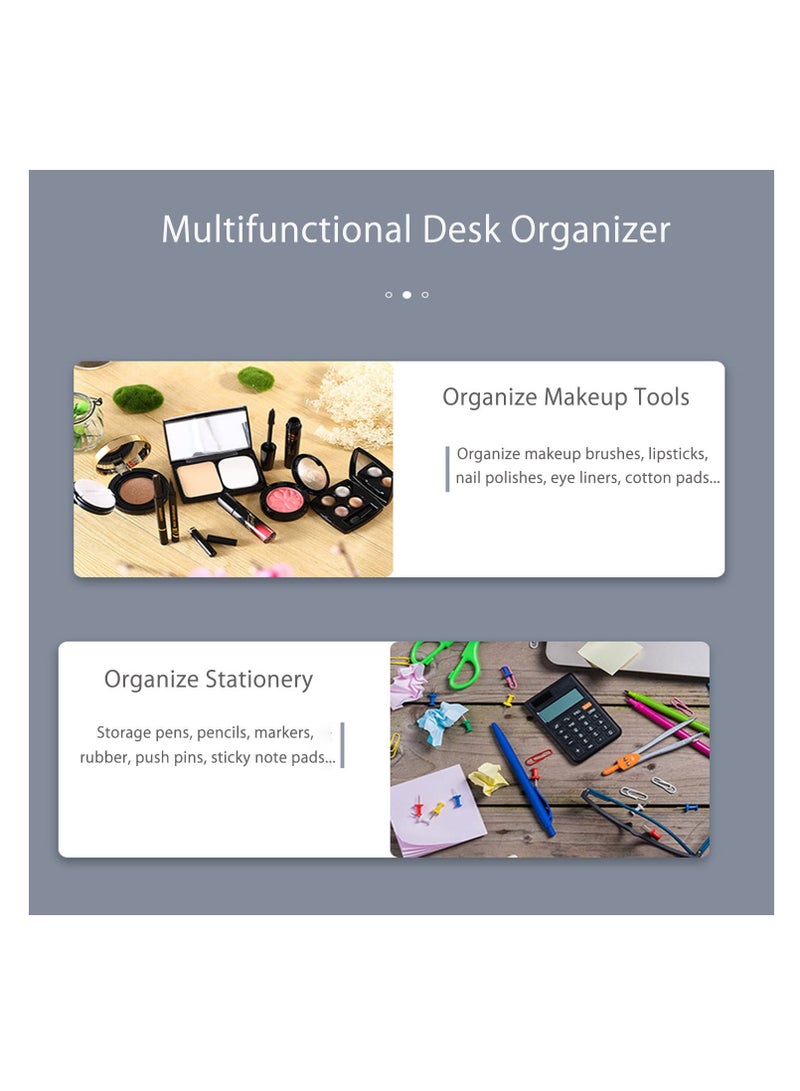 SYOSI SYOSI, 2pcs Pen Organizer for Desk, Desk Plastics Organizer, Storage Holder for Pencil, Markers, Makeup Lipsticks, Brush, Large Capacity Stationery Office Supply for Office, School, Home - Image 5
