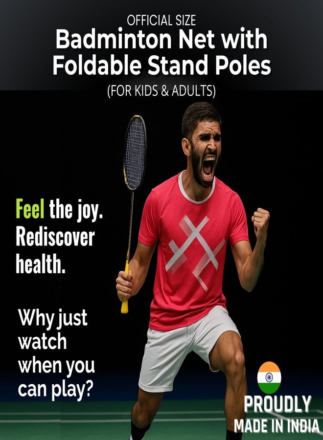 FunBadmenton 6.1M Full-Court Badminton Net with Stand & Carry Bag - Outdoor, Portable, Sturdy & Wind-Resistant, Easy Setup, Perfect for Kids & Adults, Practice, Competitive & Casual Play - Image 2
