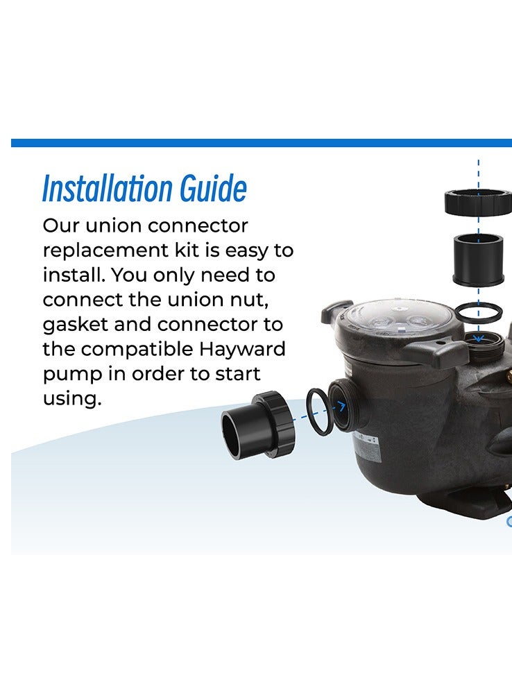 Excefore Pump Union Connection Kit, Compatible with Hayward Tristar, Northstar, EcoStar Pumps, SwimClear Cartridge Filter & Universal H-Series Low Nox Heater(2PCS)  - Image 5