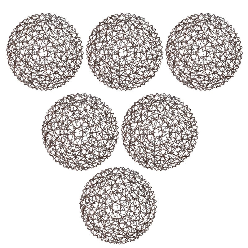 TIED RIBBONS TIED RIBBONS Set of 6 Dining Round Table Place Mats Placemats Table Mat PVC Material NonSlip Heat Resistant Dining Tablemates Washable AntiSkid Size 15 x 15 Inch - Image 2