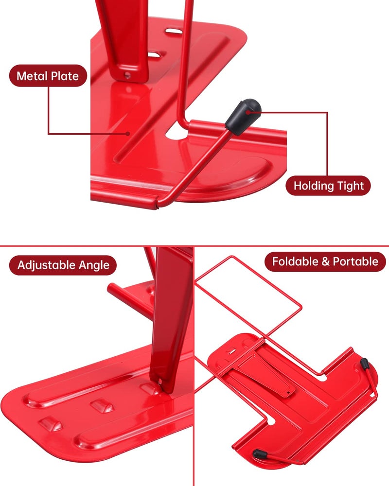 Honagu Book Stand for Reading, Adjustable Reading Rest Book Holder, Documents Stand, Sturdy Typing Stand for Recipes Textbooks Tablet Music Books (Red) - Image 3