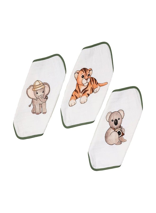 Cugo Organic Baby Washcloths - Soft, Absorbent, and Reusable Face Towels for Newborns - 3-Pack, Animal Kingdom Design, Gentle on Baby's Skin - Image 4