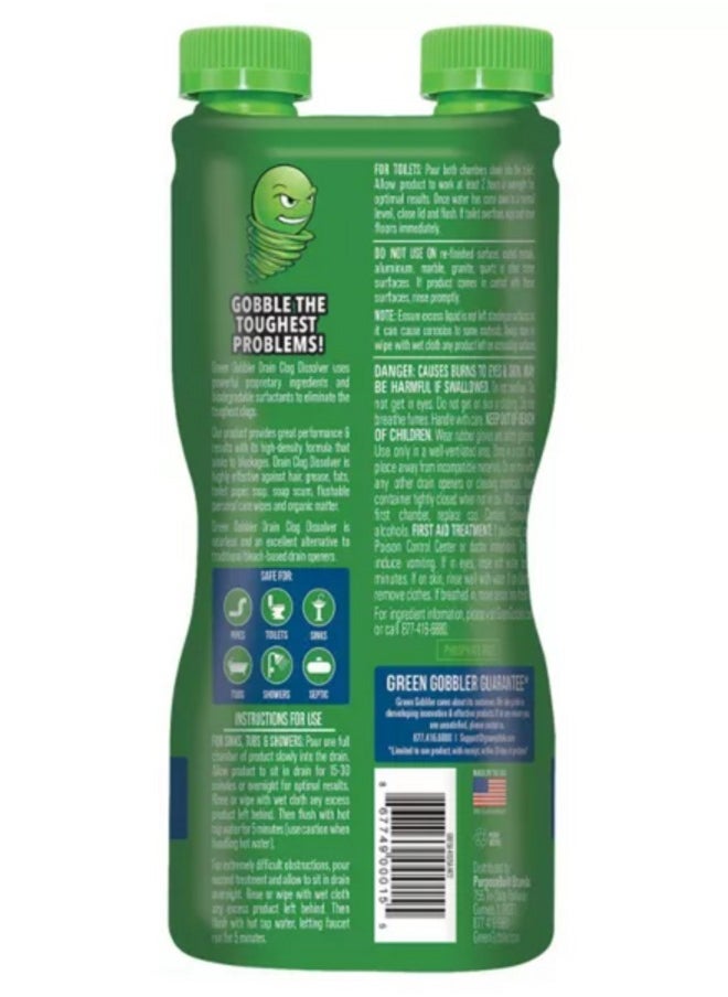 GREEN GOBBLER - Green Gobbler Biodegradable and Odourless Formula Drain Clog Dissolver 916ml - Image 1