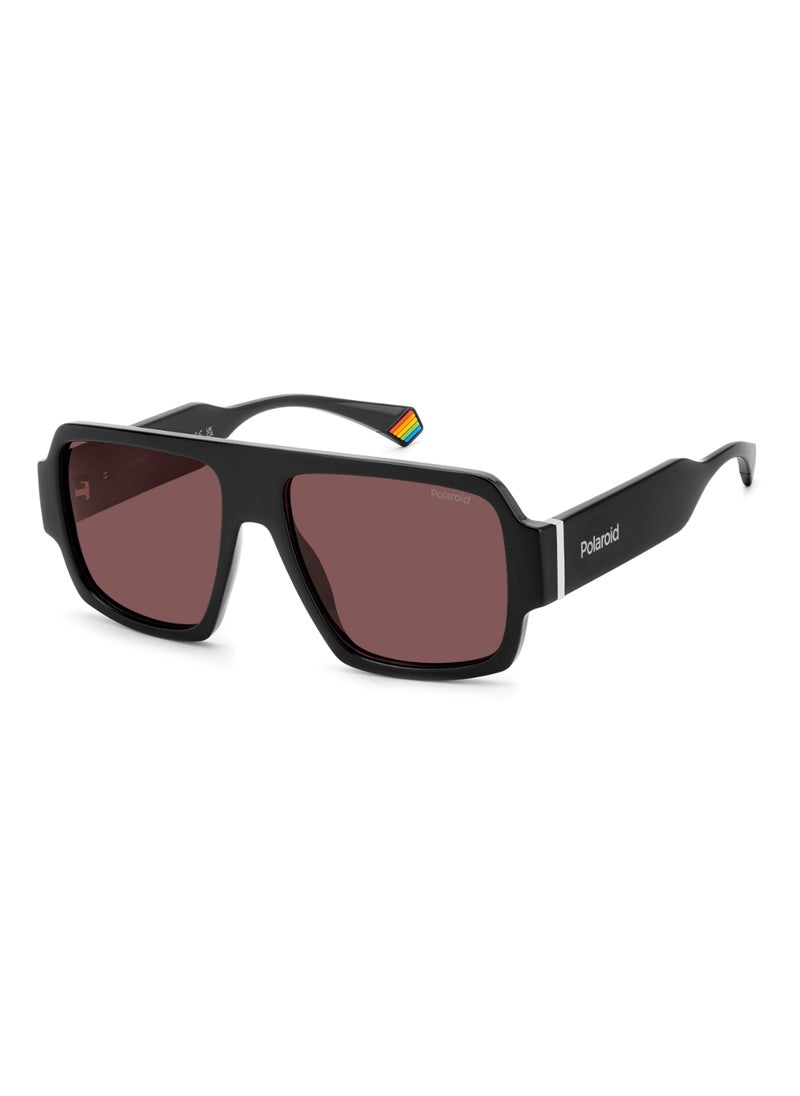 Polaroid Unisex Polarized Square Shape Metal Sunglasses Pld 6209/S/X Violet 47 - Lens Size: 46.8 Mm - Black  - Image 1