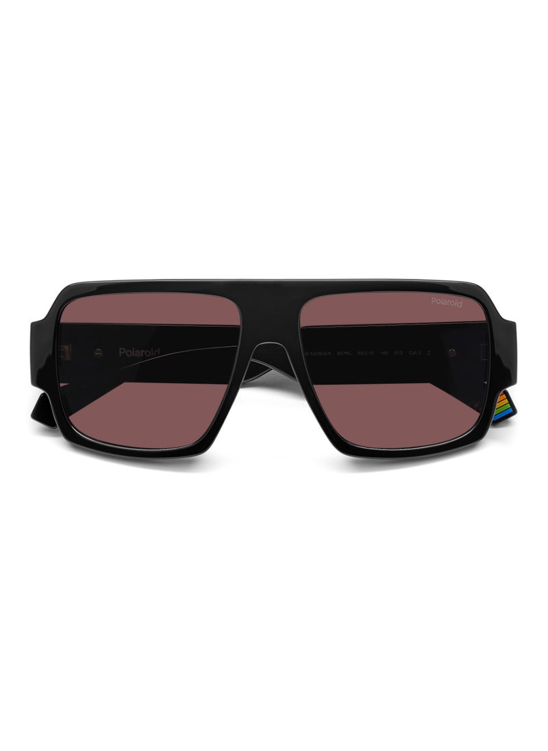 Polaroid Unisex Polarized Square Shape Metal Sunglasses Pld 6209/S/X Violet 47 - Lens Size: 46.8 Mm - Black  - Image 4