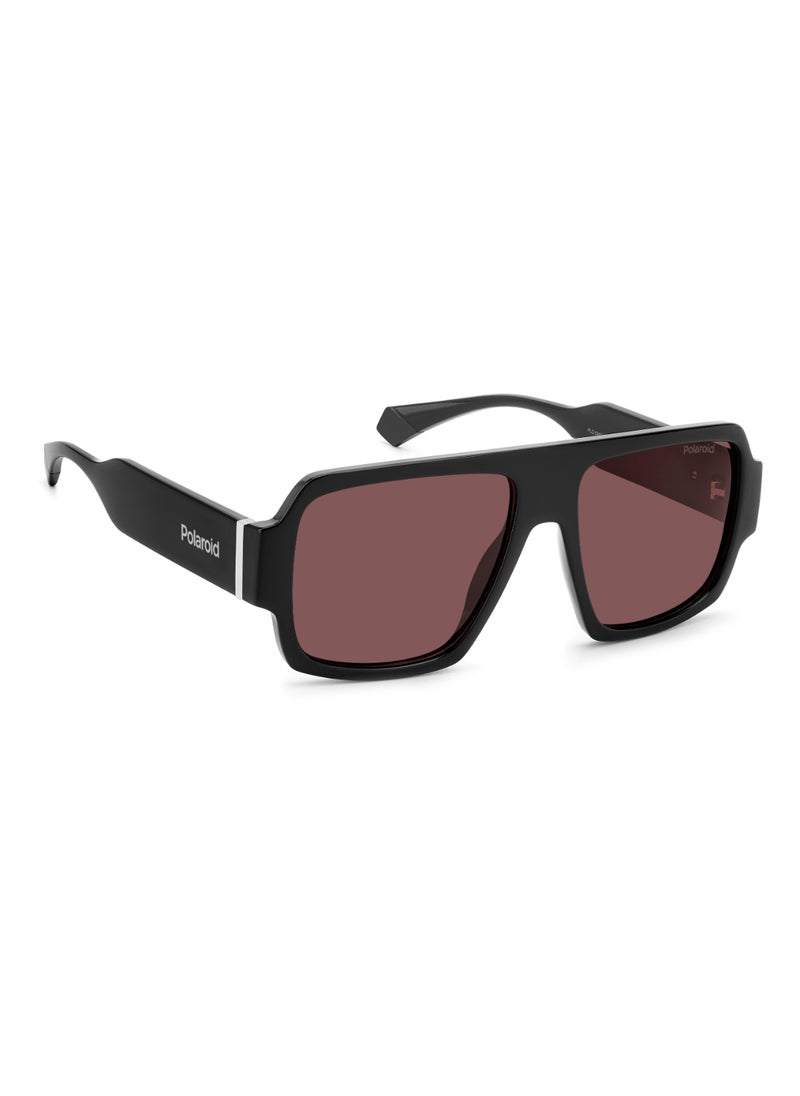 Polaroid Unisex Polarized Square Shape Metal Sunglasses Pld 6209/S/X Violet 47 - Lens Size: 46.8 Mm - Black  - Image 2