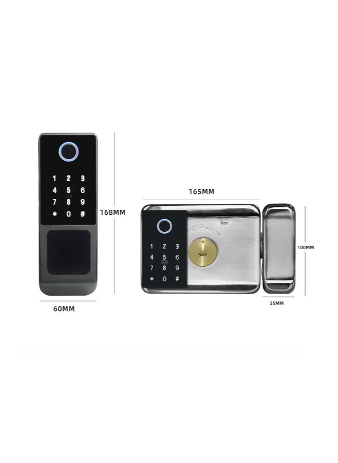 StarDY - Waterproof TTLOCK Bluetooth App/Smart Outdoor Lock, Double Side Fingerprint Lock, Outdoor Gate, Digital Password, Remote App, Home Electronic Rim Lock - Image 1
