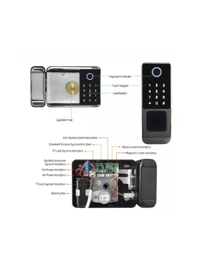 StarDY - Waterproof TTLOCK Bluetooth App/Smart Outdoor Lock, Double Side Fingerprint Lock, Outdoor Gate, Digital Password, Remote App, Home Electronic Rim Lock - Image 1