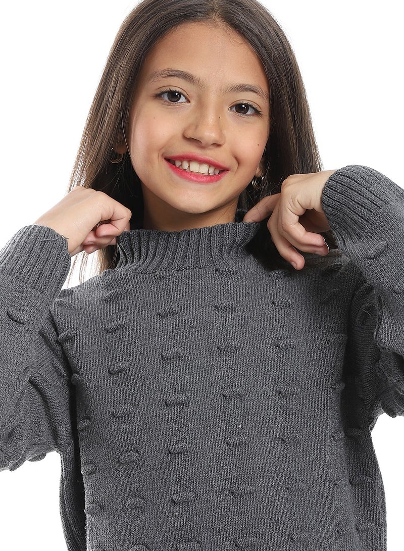Caesar Girls Wool Pullover With Plain Design  - Image 3