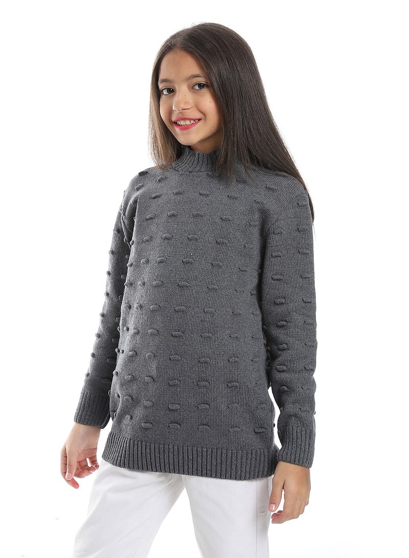 Caesar Girls Wool Pullover With Plain Design  - Image 2