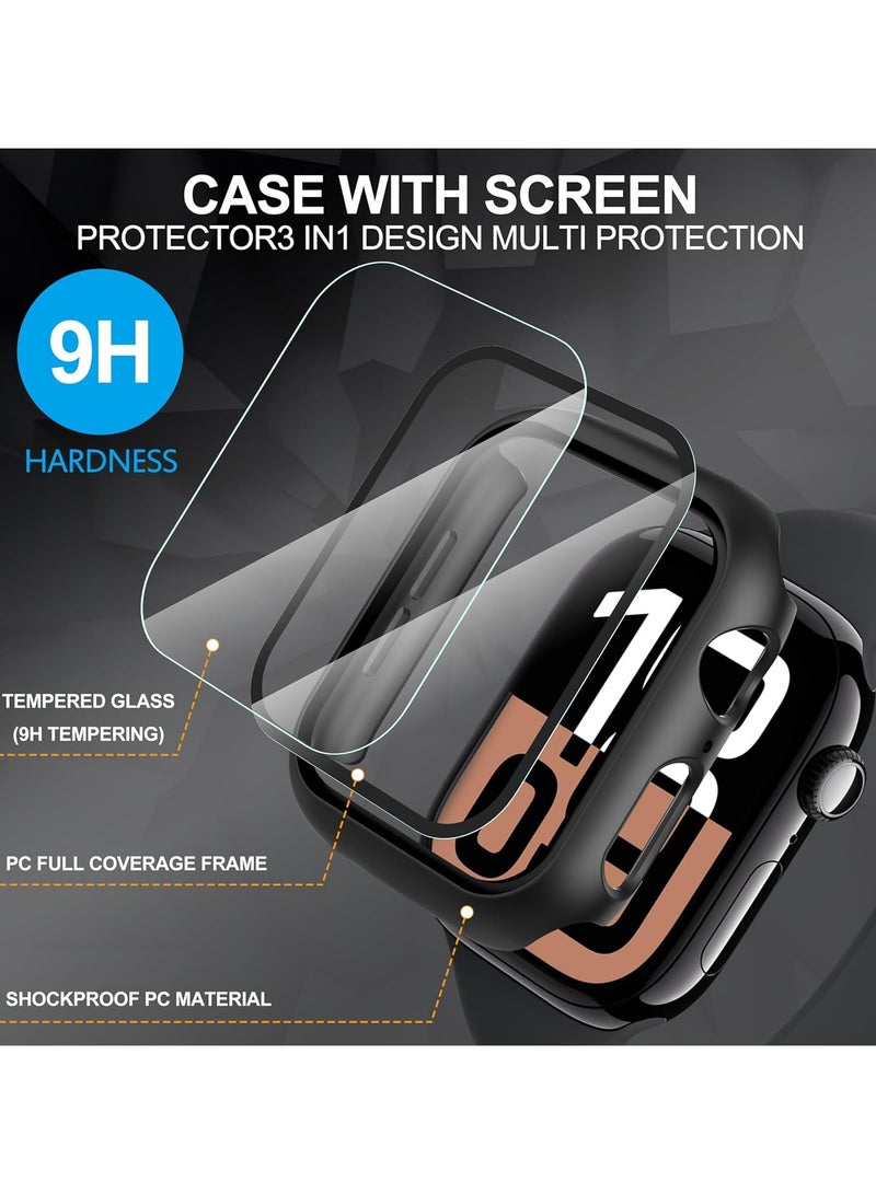 Youque Apple Watch Series 11 10 46mm Hard PC Case with Tempered Glass Screen Protector Slim Ultra-Thin HD Bubble-Free Cover Protective Bumper for Daily Use Outdoor Wear - Image 4