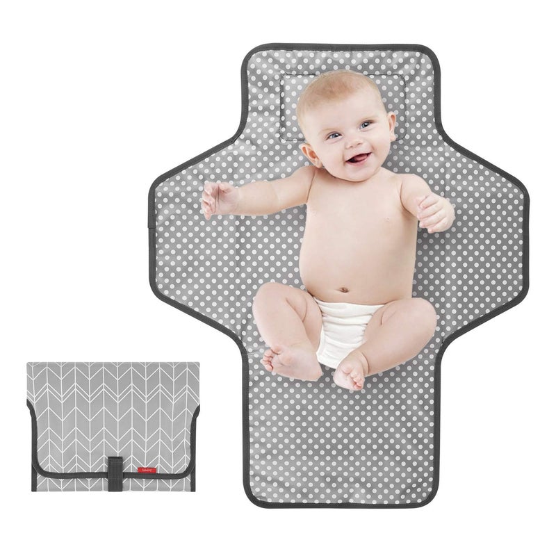 Babebay Portable Changing Pad for Baby, Waterproof Travel Changing Pads for Moms, Dads, with Built-in Pillow, Excellent Baby Shower, Registry Gifts - Image 1