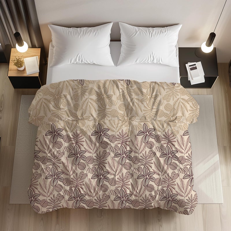 LOOMLYFE 200TC Premium Glace Cotton Duvet Cover/Comforter Cover/Rajai Cover/Blanket Cover/Quilt Cover for Double Bed with Zipper 90"x100" inches - MaroonCoconut - Image 4