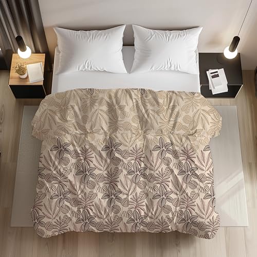 LOOMLYFE 200TC Premium Glace Cotton Duvet Cover/Comforter Cover/Rajai Cover/Blanket Cover/Quilt Cover for Double Bed with Zipper 90"x100" inches - MaroonCoconut - Image 1