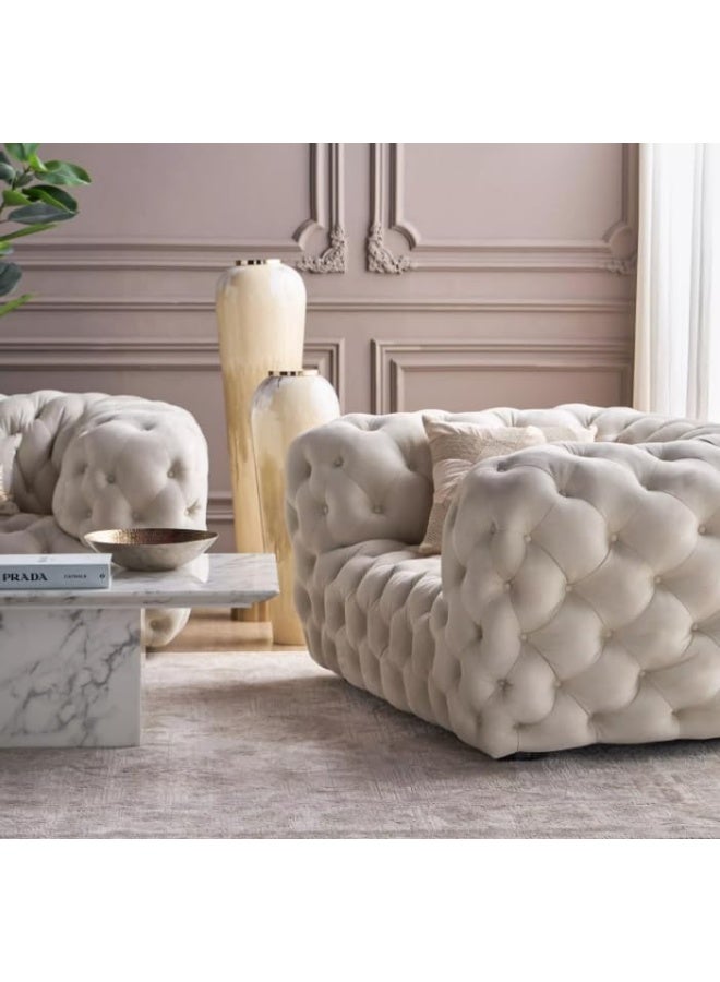 Generic Luxury Chester Moon Armchair  Timeless Quilted Design, Premium Comfort & Elegant Statement Piece for Modern & Classic Interior - Image 3