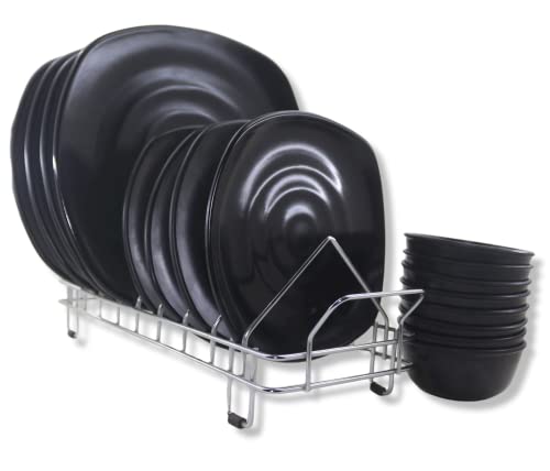 ECOSPIT CONTAINER Ecospit Spiral Square Melamine Dinner Set Matt Black Pack of 16 - Image 4