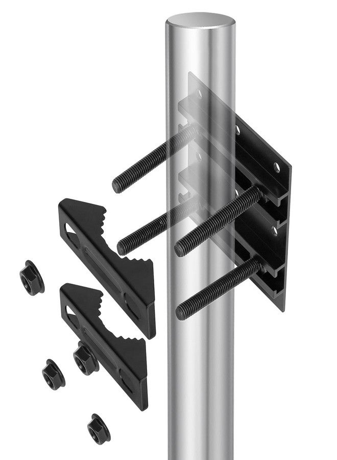 UVKDEENK 1 Pack 1.76" Pole Mounting Kit, Mast Mount Brackets for Outside Antenna, Street Sign Mounting Hardware for Light Poles, Outdoor Security Camera Bracket, Side Mount Flag Pole Holder S - Image 3