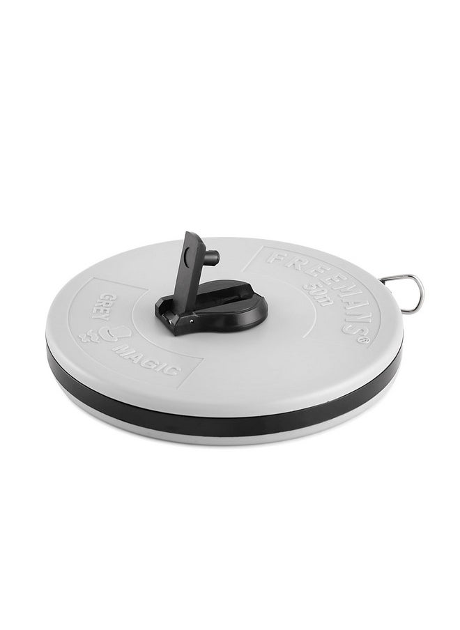 FREEMANS FREEMANS FM50 Grey Magic Fibreglass Measuring Tape - 50m /165ftWith Unbreakable ABS Case || Durable Winding Mechanism Handle and Steel End Hook || Grey Color  - Image 3
