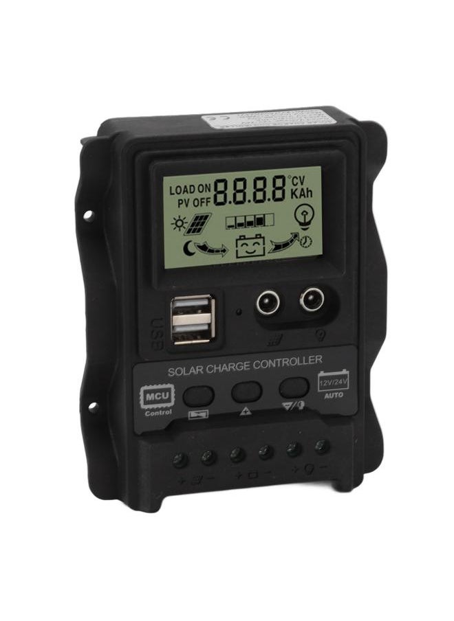 Thoraya K1688 Solar Charge Controller PWM Dual DC with Black Shell Solar Panel Regulator for Home 30A  - Image 2