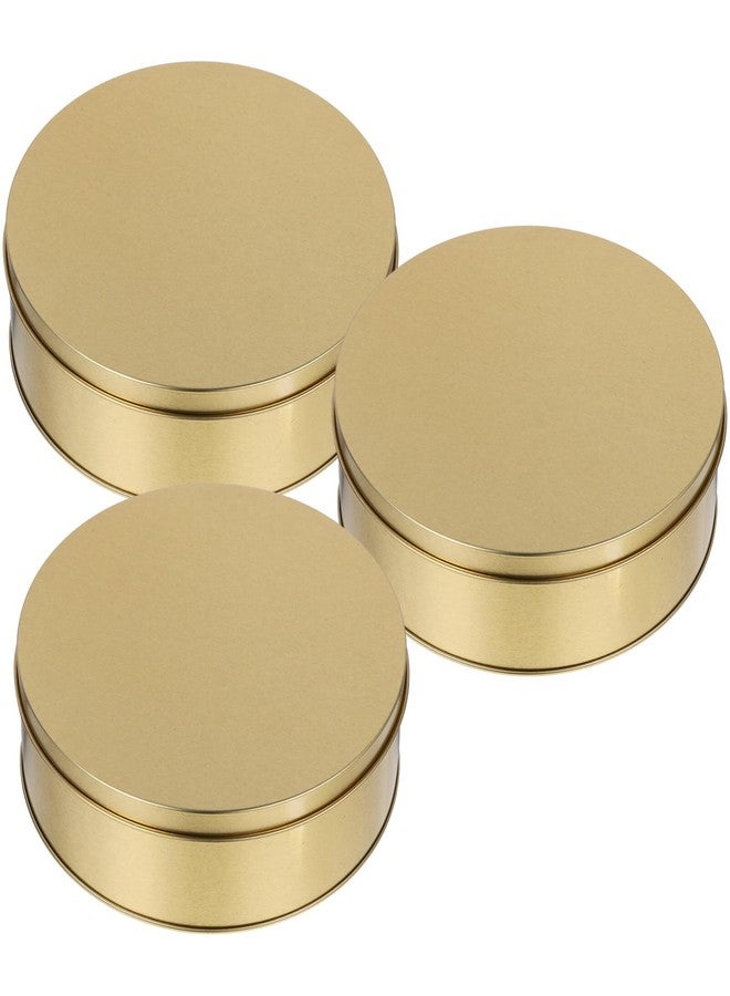 Alipis 3Pcs Round Cookie Tin with Lid Tinplate Storage Box for Holiday Treats for Cookies Candies and Snacks Portable and Fresh-keeping Box for Festivals - Image 1