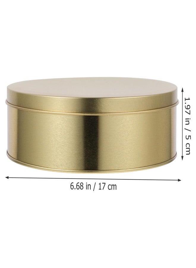Alipis 3Pcs Round Cookie Tin with Lid Tinplate Storage Box for Holiday Treats for Cookies Candies and Snacks Portable and Fresh-keeping Box for Festivals - Image 3