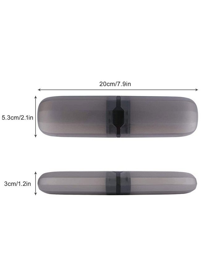 Yeeco Toothbrush Case 2 Packs, Transparent Black Toothbrush Travel Case, Plastic Toothbrush Holder Travel, 7.9”×2.1”×1.2” Portable Toothbrush Case for Traveling - Image 2