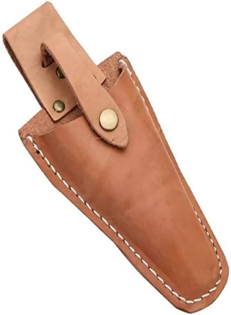 Leather Sheath Tool Holsters Garden Pruner Holster Leather Hand Pruner Sheath Garden Pliers Scissors Holder with Snap for Gardening Pruning Shears Scissor, Brown