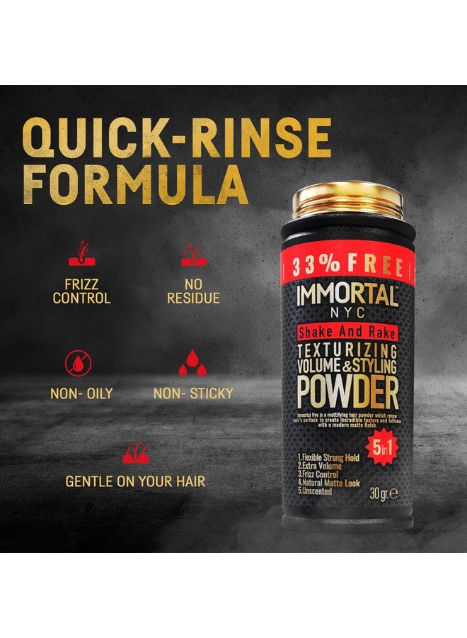 Immortal NYC 5-in-1 Shake and Rake Volume & Styling Powder - Flex Strong Hold - Mattifying All Natural, Unscented Hair Powder for Men - No Residue, All Hair Types - Image 4