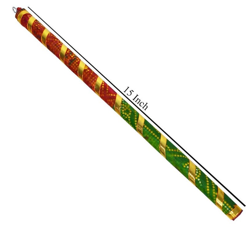 Anshri Home Decor Navratri Celebrations Wooden Decorative Dandiya Stick for Garba Pack of 2 4 Sticks - Image 2
