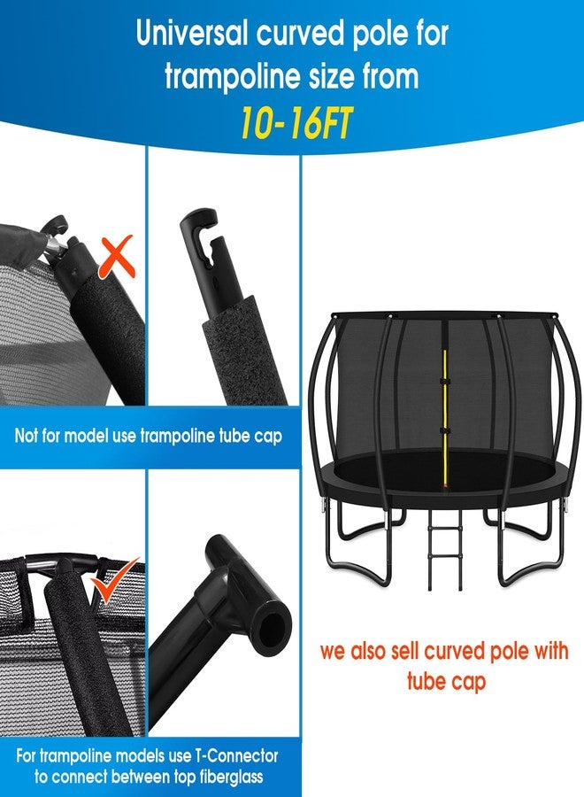 MSSVIGING 2 Sets Trampoline Curved Pole Replacement, Universal Curved Enclosure Pole for 10-16ft Frame, with Plastic T Connector, Mounting Hardware, Foam Cover Padding - Image 3