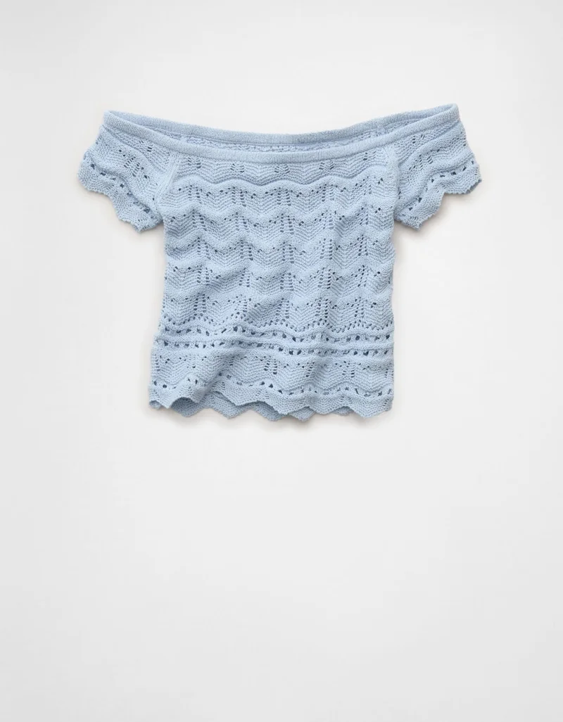 American Eagle  AE Off-the-Shoulder Cropped Sweater Tee for Women | Best Price UAE