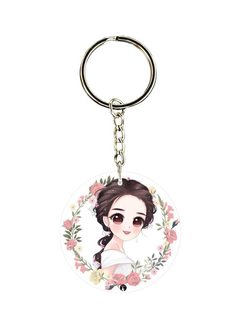Cartoon Printed Double Sided Keychain
