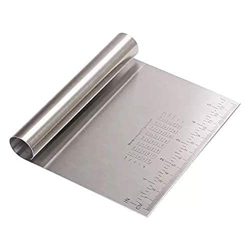Grizzly Bench Scraper Chopper Stainless Steel Kitchen Food Scraper Icing Smoother Blade with Scale Cutting Knife. (S Steel) - Image 3