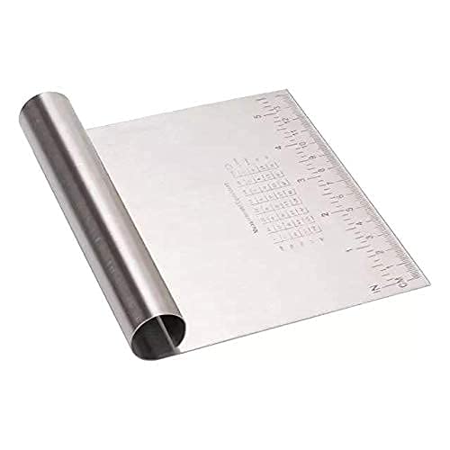 Grizzly Bench Scraper Chopper Stainless Steel Kitchen Food Scraper Icing Smoother Blade with Scale Cutting Knife. (S Steel) - Image 5