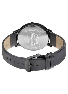 Sonata Round Shape Leather Band Analog Wrist Watch 7131NL04 - 42 mm - Black  - Image 4