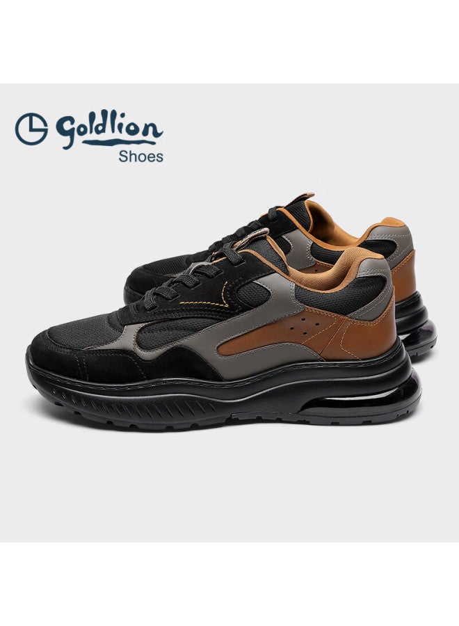 Goldlion Men's Autumn Air Cushion Shock Absorption Sports Shoes Comfortable Outdoor Casual Shoes G557530679ace Black Brown Size 43 - Image 4