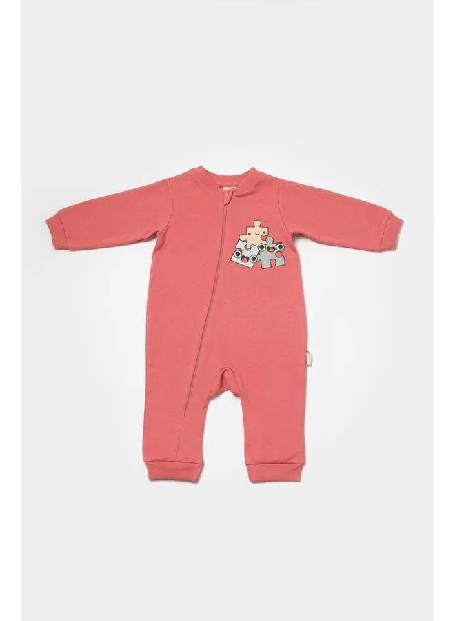 Magu Unisex Baby Cotton Puzzle-Print Romper